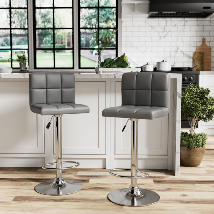 Orren Ellis Stallcup Swivel Adjustable Height Bar Stool & Reviews